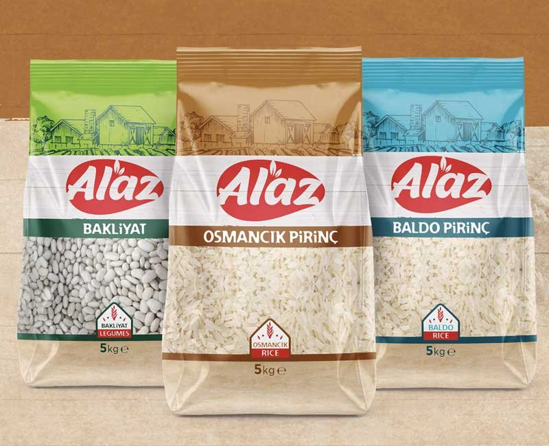 Bakliyat Pirinç Bulgur Etiket Kutu Ambalaj Tasarımı